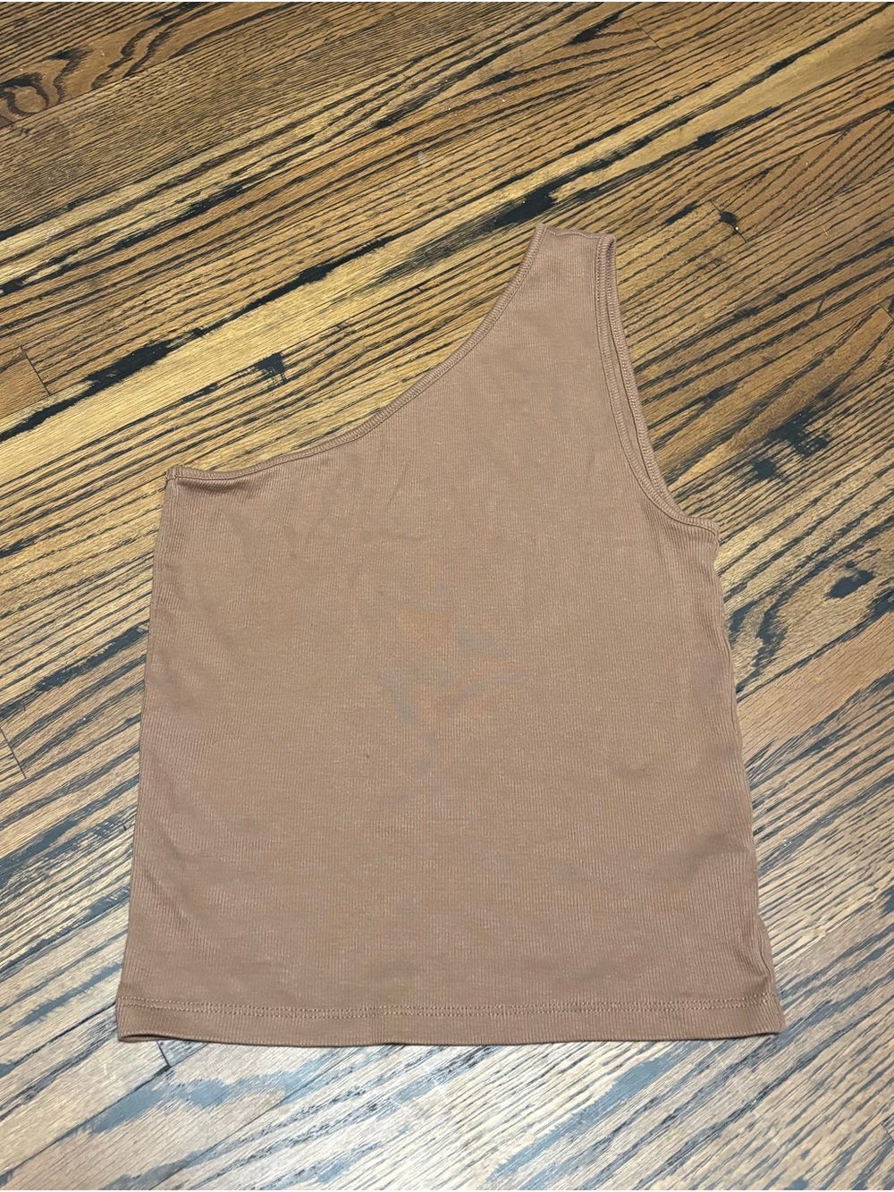 Madewell One-Shoulder Ribbed Tank — Brown